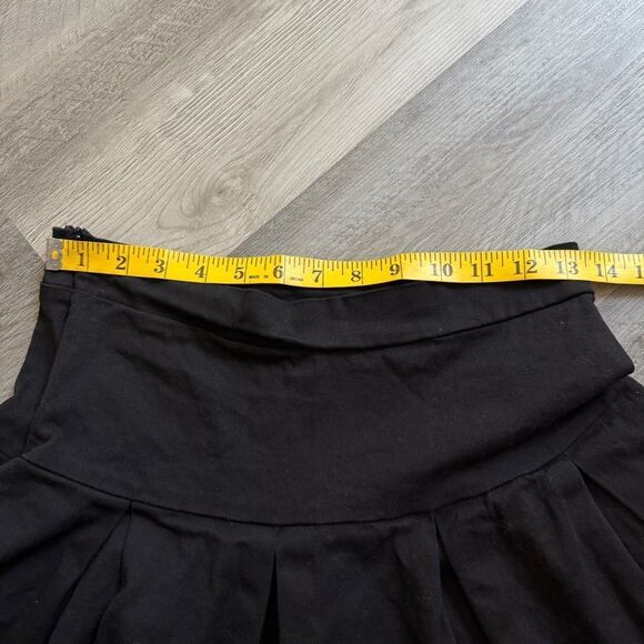 Black Pleated Mini Skirt Cotton Spandex Large Streetwear Goth Punk - Picture 9 of 12
